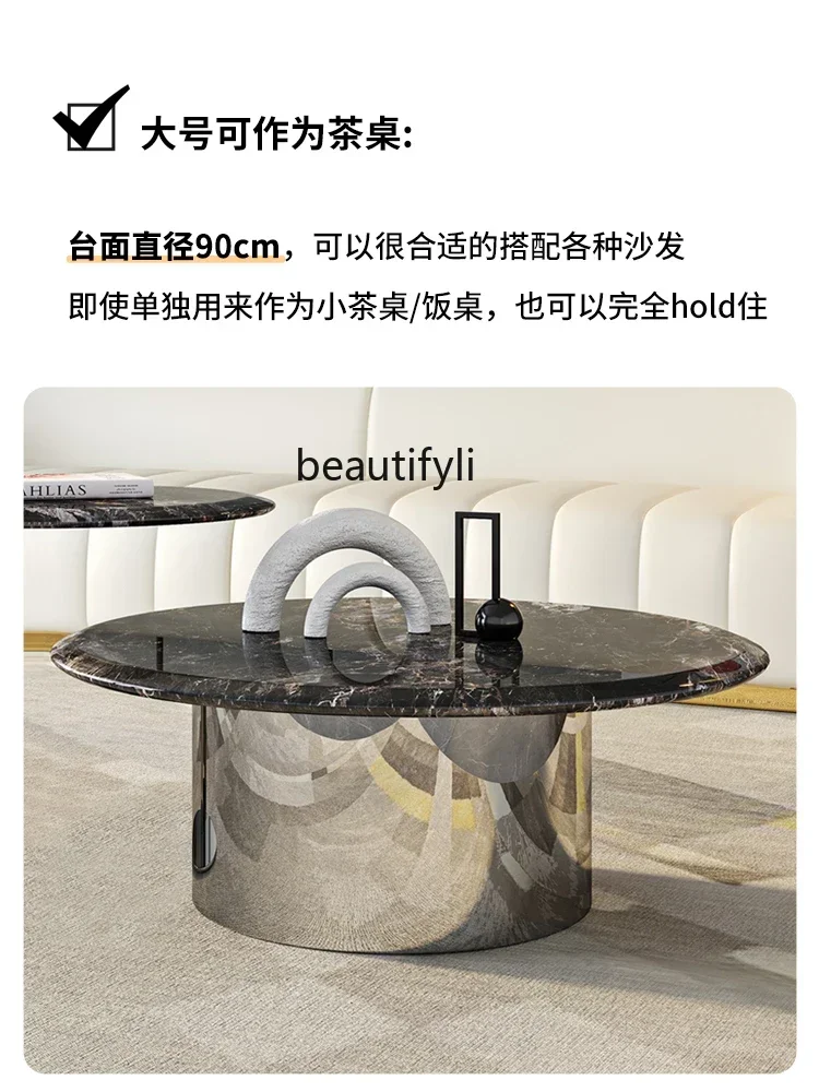 Итальянский журнальный столик, простой домашний современный гостиной, новый круглый чайный столик 
Итальянский журнальный столик, простой домашний современный гостиной, новый круглый чайный столик