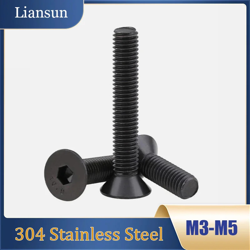 3-50pcs Black Flat Countersunk Head Screws Allen Key Socket Bolts M3 M4 M5 304 Stainless Steel Hex Socket Screw Length 5-30mm
3-50pcs Black Flat Countersunk Head Screws Allen Key Socket Bolts M3 M4 M5 304 Stainless Steel Hex Socket Screw Length 5-30mm
