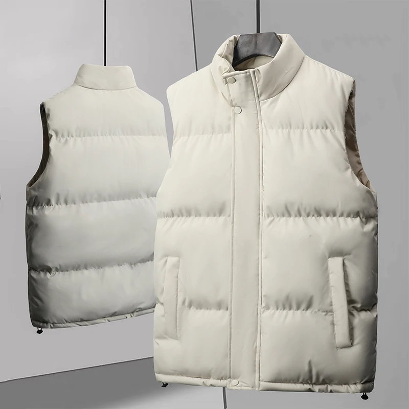 Thickened Warm Men Cotton Vest Wind-Resistant Stand Collar Clothing High Quality Outwear Zipper Comfortable Roupas Masculinas
Thickened Warm Men Cotton Vest Wind-Resistant Stand Collar Clothing High Quality Outwear Zipper Comfortable Roupas Masculinas
