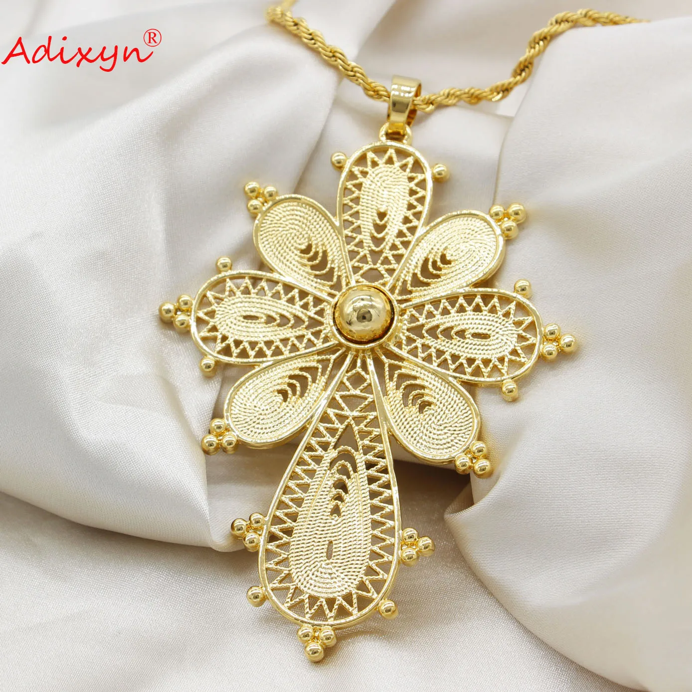 Adixyn Big Size Saudi Arabia Cross Pendant Necklaces for Women Men Gold Color Eritrea Jewelry African Gifts N081216
Adixyn Big Size Saudi Arabia Cross Pendant Necklaces for Women Men Gold Color Eritrea Jewelry African Gifts N081216