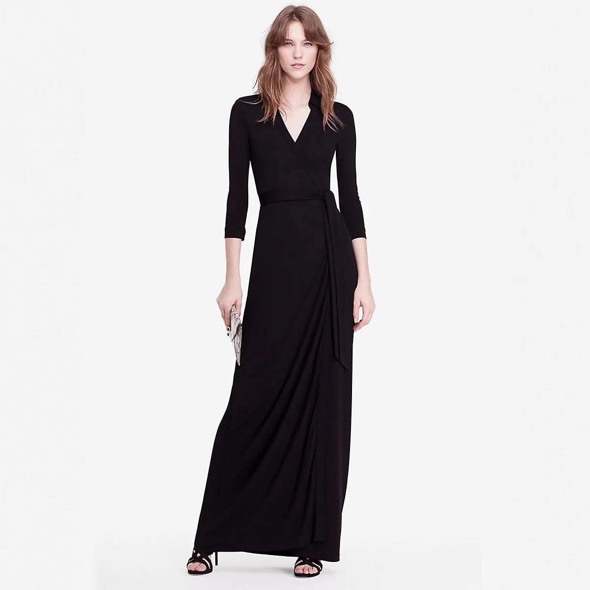 Women Dress V-neck Dress Elegant Long Black Collar Ladies V-neck Waist
Women Dress V-neck Dress Elegant Long Black Collar Ladies V-neck Waist