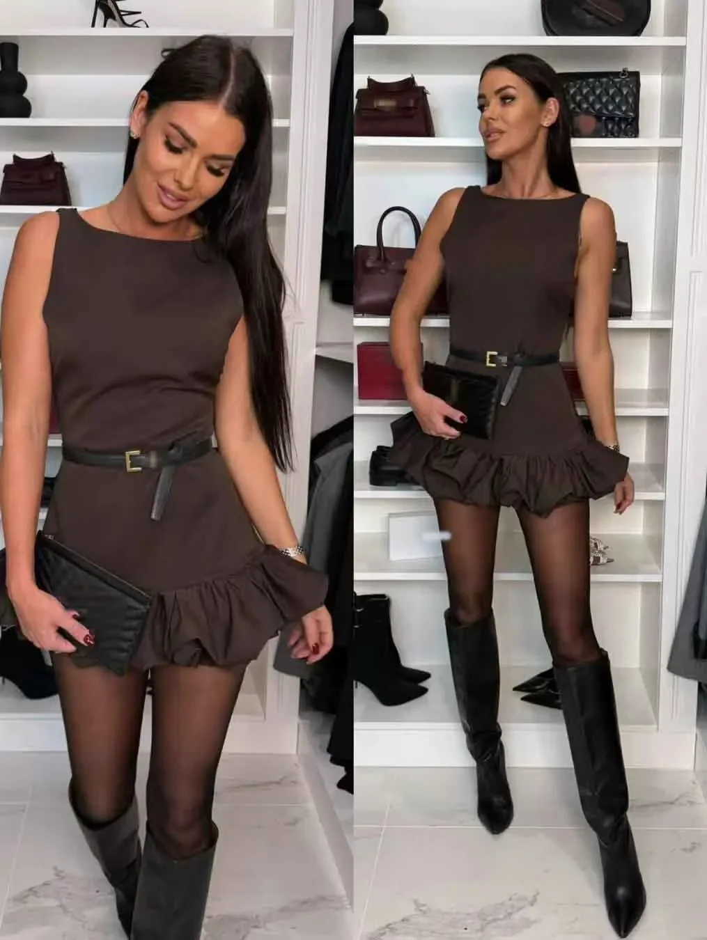 Fashion New Sexy Solid Ruffled Hem Women Dress O-neck Sleeveless Backless Slim Mini Solid Color Party Club Dresses Ladies
Fashion New Sexy Solid Ruffled Hem Women Dress O-neck Sleeveless Backless Slim Mini Solid Color Party Club Dresses Ladies