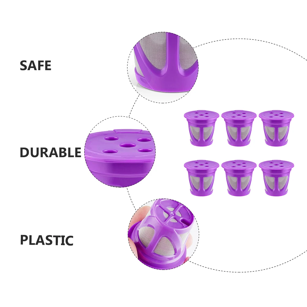 6 Pcs Coffee Capsules Reusable Large Capacity Plastic Stainless Steel Filters for Cups Home Office Kitchen Bar
6 Pcs Coffee Capsules Reusable Large Capacity Plastic Stainless Steel Filters for Cups Home Office Kitchen Bar