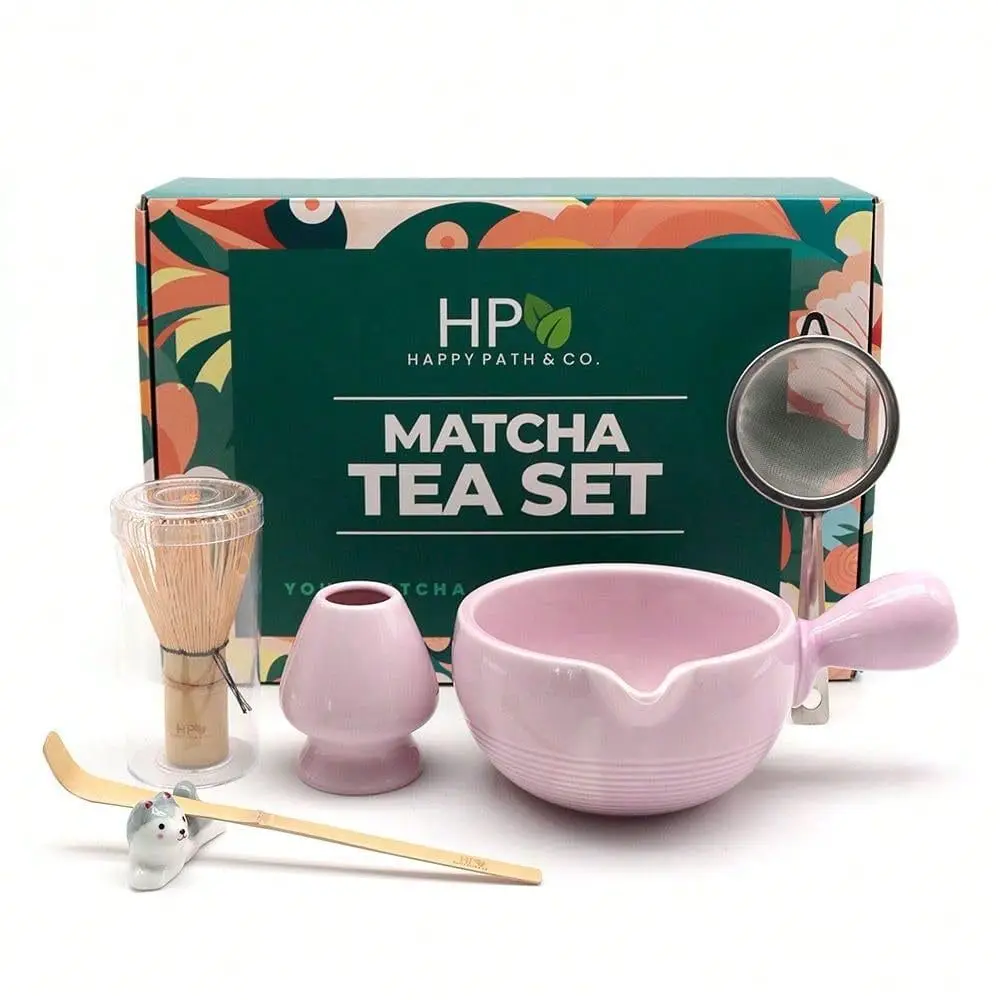 PATH CO Patented Matcha Bowl Set 6 Pcs Matcha Tea Set Includes Bamboo Whisk With Holder Bowl With Spout, Sifter, Scoop Stand Pe
PATH CO Patented Matcha Bowl Set 6 Pcs Matcha Tea Set Includes Bamboo Whisk With Holder Bowl With Spout, Sifter, Scoop Stand Pe