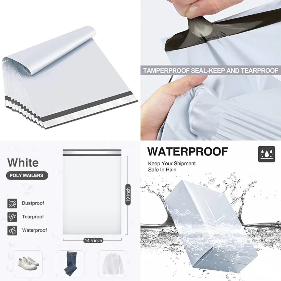 14.5x19 Poly Mailers Shipping Bags Self-Sealing Waterproof and Tear-Proof 50 Pack
14.5x19 Poly Mailers Shipping Bags Self-Sealing Waterproof and Tear-Proof 50 Pack