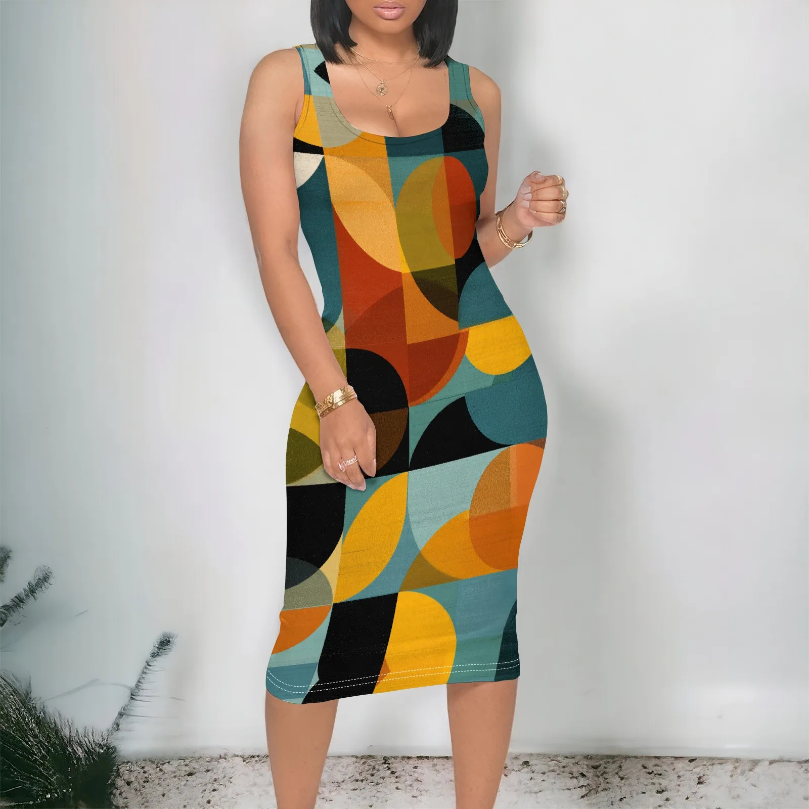"Women Summer Bodycon Midi Dress Abstract Geometric Print Sleeveless Party Holiday Outfit S-3XL"
"Women Summer Bodycon Midi Dress Abstract Geometric Print Sleeveless Party Holiday Outfit S-3XL"