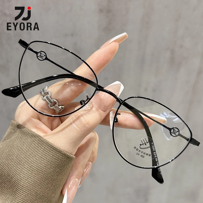 EYORA Luxury Metal Cat Eye Reading Glasses for Women Anti Blue Light Photochromic Glasses Optical Lenses with Prescription
EYORA Luxury Metal Cat Eye Reading Glasses for Women Anti Blue Light Photochromic Glasses Optical Lenses with Prescription