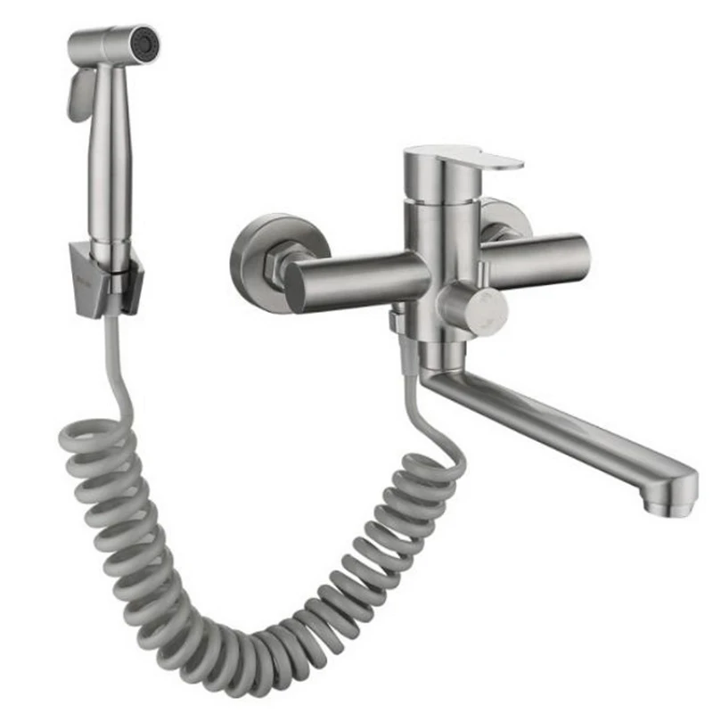 Stainless Steel Kitchen Faucet Brushed Extension Faucet 2 Functions Wall Mounted Bathtub Mixing Valve Shower Faucet Hand Spray
Stainless Steel Kitchen Faucet Brushed Extension Faucet 2 Functions Wall Mounted Bathtub Mixing Valve Shower Faucet Hand Spray