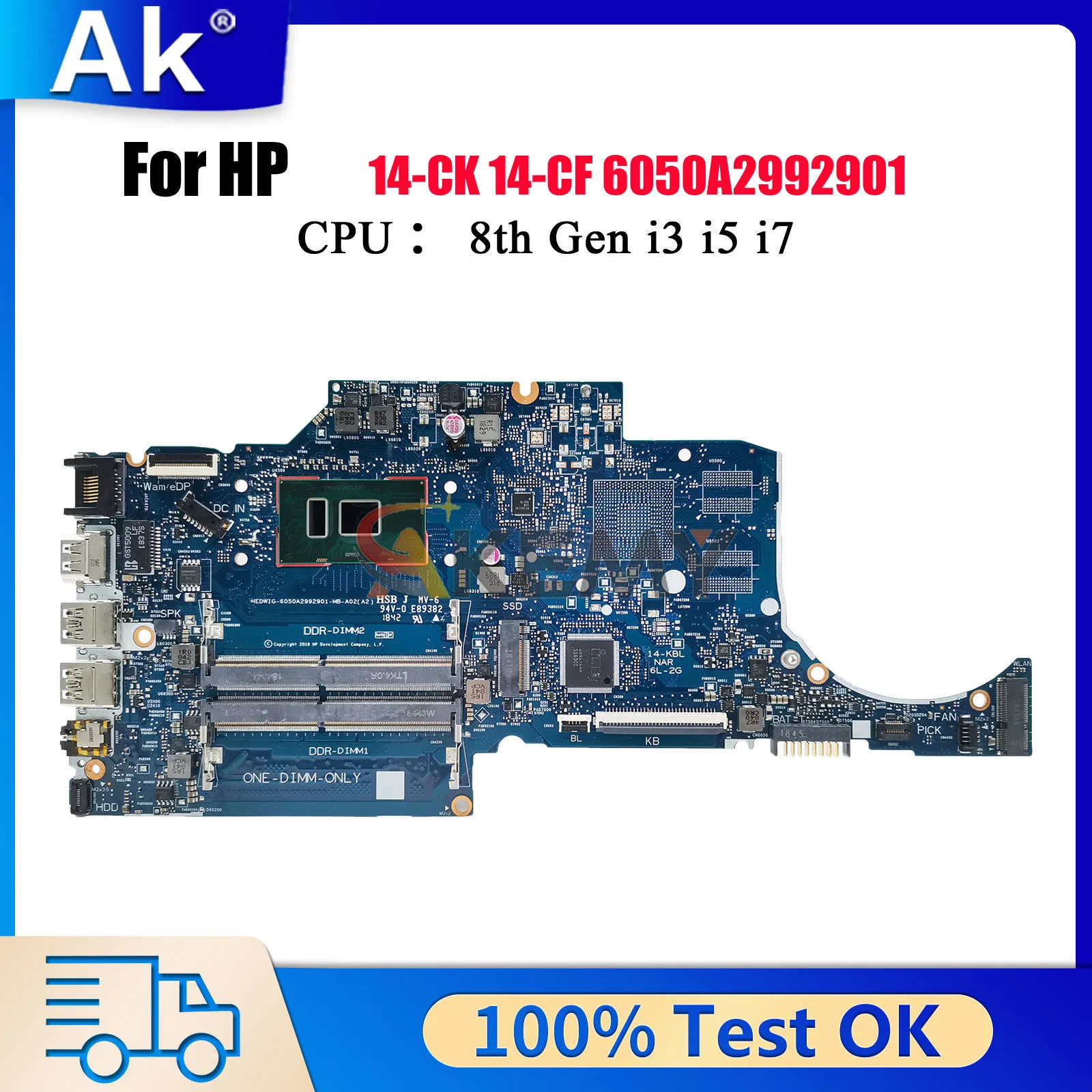 6050A2992901 For HP 14-CK 14-CF 240 G7 Laptop Motherboard L24459-601 L24460-601 With i3 i5 i7 CPU UMA DDR4 100% Fully Tested
6050A2992901 For HP 14-CK 14-CF 240 G7 Laptop Motherboard L24459-601 L24460-601 With i3 i5 i7 CPU UMA DDR4 100% Fully Tested
