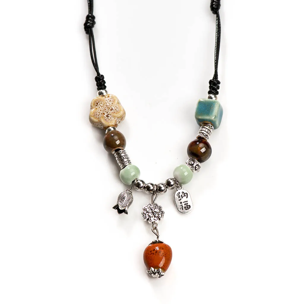 Ceramic Beads Vintage Handmade Necklace Lightweight and Portable Creative Gift Handmade
Ceramic Beads Vintage Handmade Necklace Lightweight and Portable Creative Gift Handmade