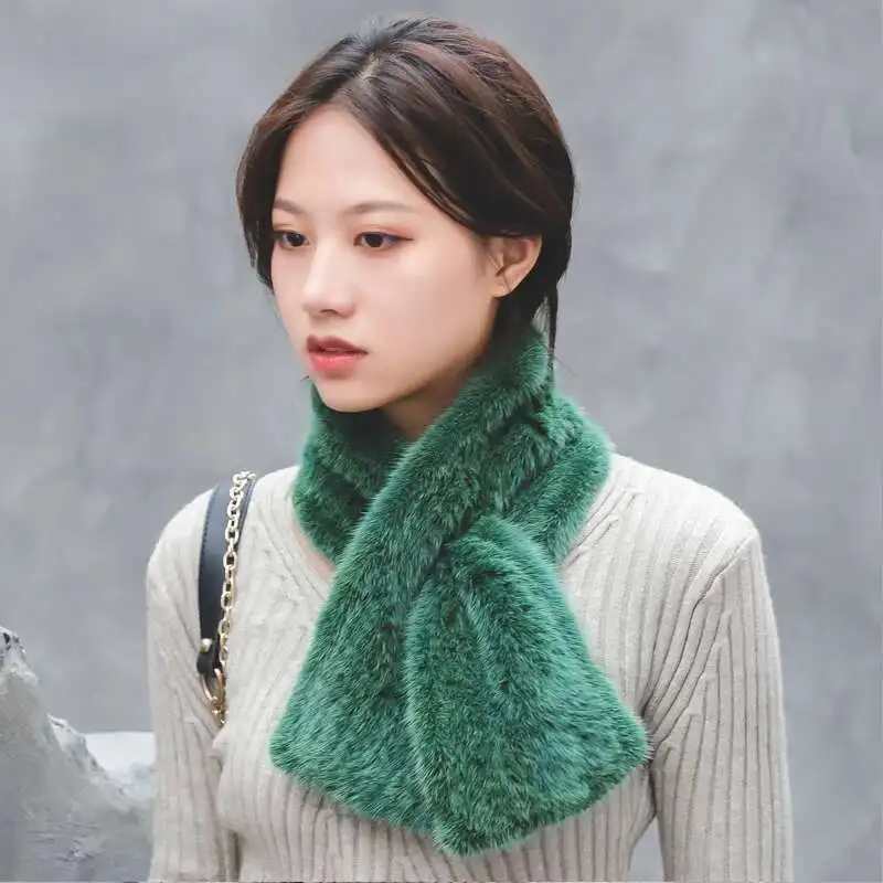 Fashion Mink Fur Woven Scarf For Women Winter Female Thickened And Warm Neck Cover Fur Scarves Handmade Knit Natural Fur Scarf
Fashion Mink Fur Woven Scarf For Women Winter Female Thickened And Warm Neck Cover Fur Scarves Handmade Knit Natural Fur Scarf