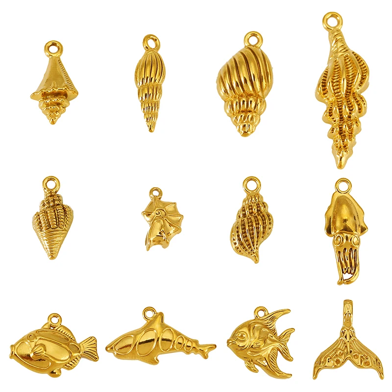 3pcs Stainless Steel Ocean Shark Fishtail Octopus Conch Fish Charms Pendant for DIY Necklace Bracelet Jewelry Making Accessories 
3pcs Stainless Steel Ocean Shark Fishtail Octopus Conch Fish Charms Pendant for DIY Necklace Bracelet Jewelry Making Accessories
