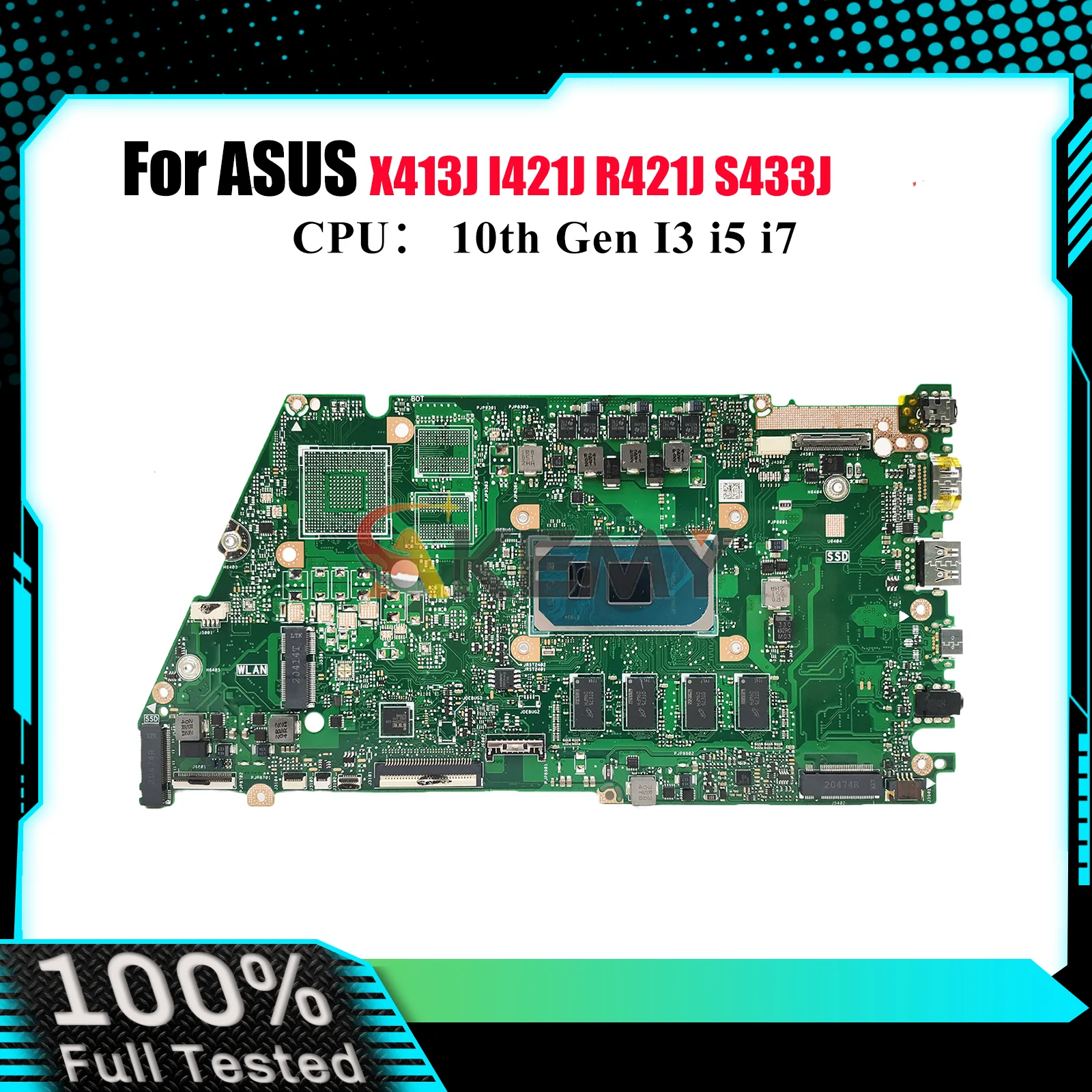 X421JA Материнская плата для ноутбука ASUS X421JAY S433J X421JQ X421JP I421J V4050J X421J R421J X421JF X413J Материнская плата 10-го поколения I3 i5 i7
X421JA Материнская плата для ноутбука ASUS X421JAY S433J X421JQ X421JP I421J V4050J X421J R421J X421JF X413J Материнская плата 10-го поколения I3 i5 i7