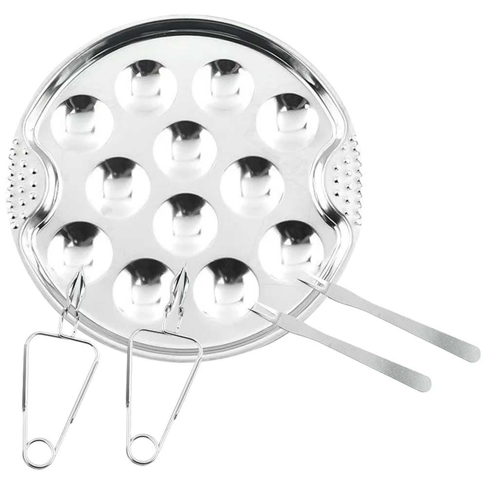 Stainless Steel Escargot Baking Tray Snail Dish Set Microwave Oven Dishwasher Safe Seafood Plate Serving Tongs
Stainless Steel Escargot Baking Tray Snail Dish Set Microwave Oven Dishwasher Safe Seafood Plate Serving Tongs
