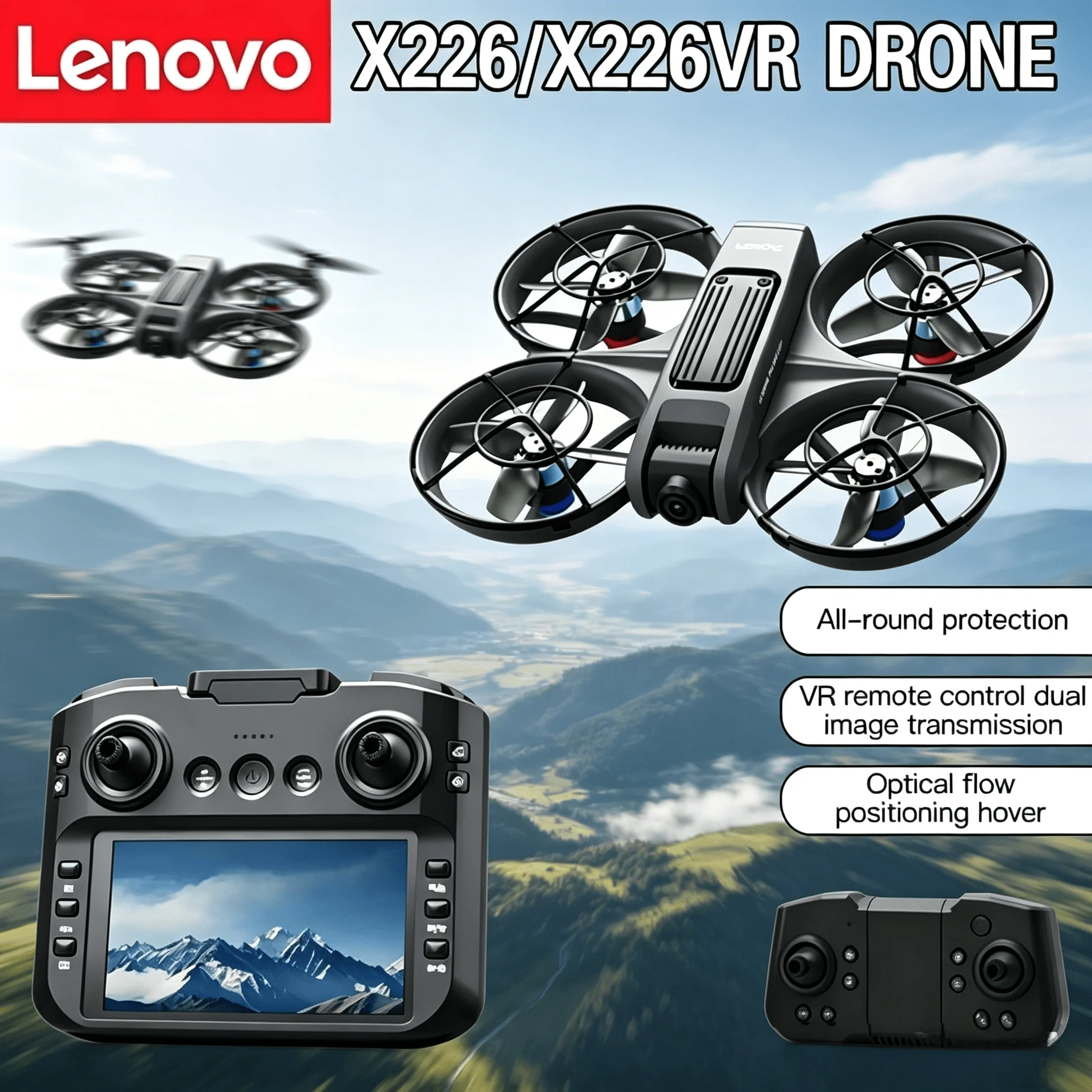 Lenovo X226/X226VR 8K Drone, RC Quadcopter with Screen Remote Control, Professional Aerial Photography Toy
Lenovo X226/X226VR 8K Drone, RC Quadcopter with Screen Remote Control, Professional Aerial Photography Toy