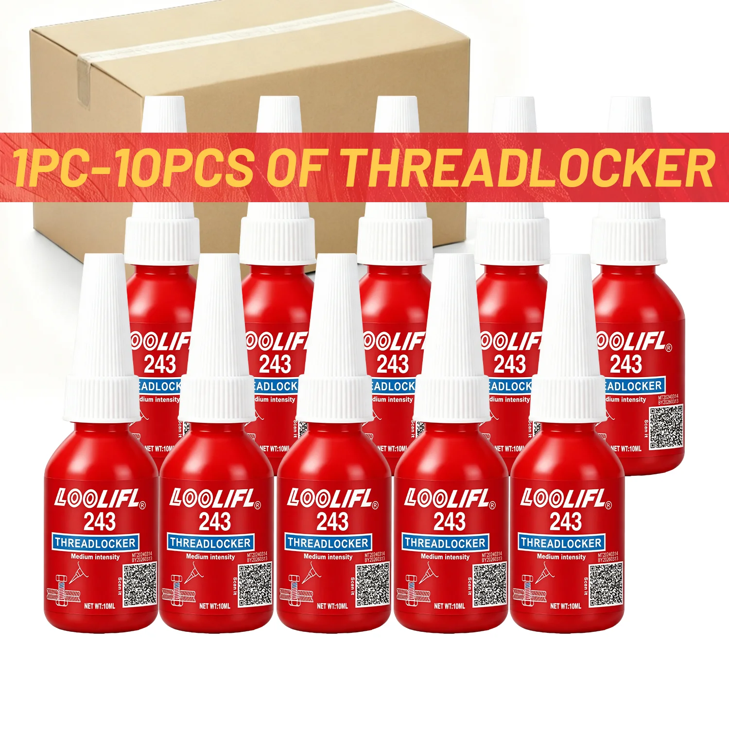 LOOLIFL Blue Thread Locker 243 Nuts-Bolts Locker Screw Adhesive Lock Tight Seal Fasteners Anaerobic Curing Metal Glue Rustproof
LOOLIFL Blue Thread Locker 243 Nuts-Bolts Locker Screw Adhesive Lock Tight Seal Fasteners Anaerobic Curing Metal Glue Rustproof