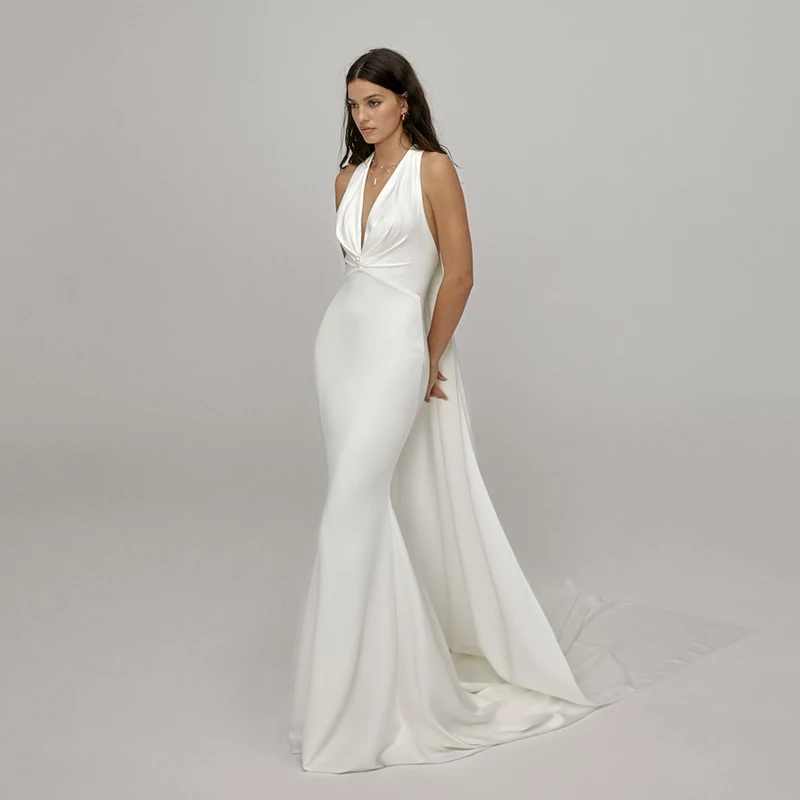 Eightree 2026 Long Mermaid Wedding Dresses Halter Backless Sweep Train Evening Wedding Gowns Formal Bridal Prom Dress Customized
Eightree 2026 Long Mermaid Wedding Dresses Halter Backless Sweep Train Evening Wedding Gowns Formal Bridal Prom Dress Customized