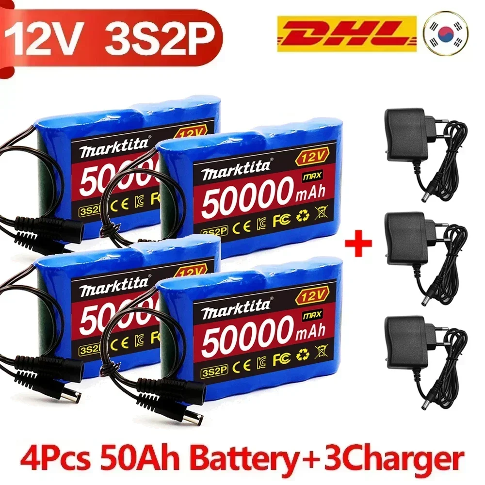 New 12V 50Ah 3S2P 18650 Lithium Ion Battery, 50000mAh 12.6V Rechargeable Replacement for CCTV, Cameras, Monitors
New 12V 50Ah 3S2P 18650 Lithium Ion Battery, 50000mAh 12.6V Rechargeable Replacement for CCTV, Cameras, Monitors