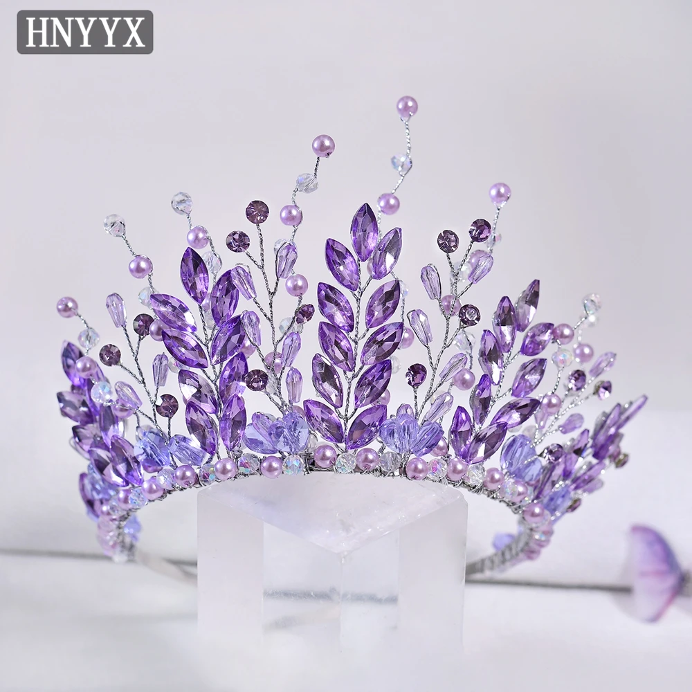 HNYYX Purple Bridal Crown Hair Bands Sparkling Rhinestone Handmade Headdress Fashion Crystal Hair Pieces Party Jewelry A332
HNYYX Purple Bridal Crown Hair Bands Sparkling Rhinestone Handmade Headdress Fashion Crystal Hair Pieces Party Jewelry A332