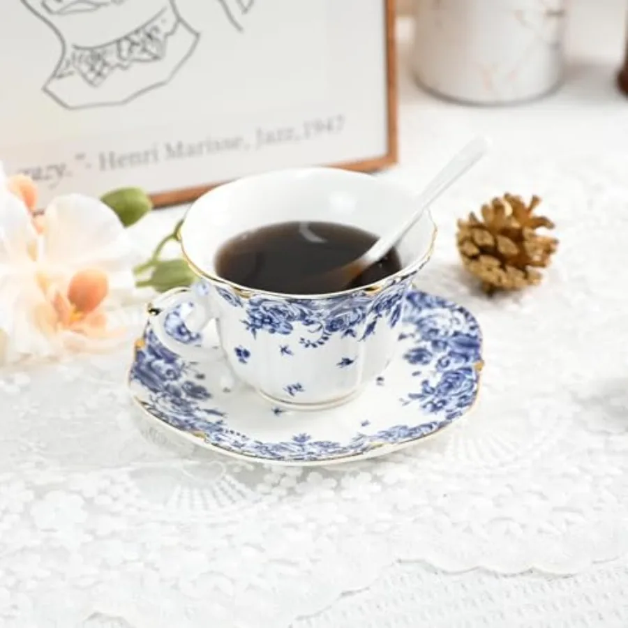 Bone China Tea Cup and Saucer Set, 3 Pieces, Vintage Style, Tea Cup and Saucer Set for Women and Tea Party, Gift ox
Bone China Tea Cup and Saucer Set, 3 Pieces, Vintage Style, Tea Cup and Saucer Set for Women and Tea Party, Gift ox