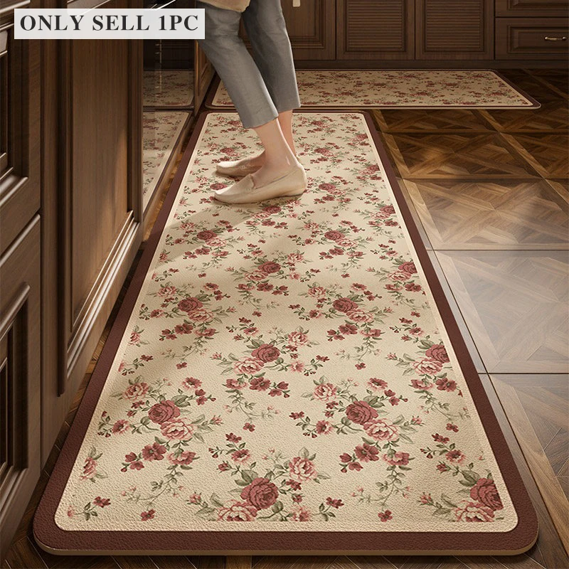Kitchen Rug PVC Waterproof Oil-proof Non-slip Leather Floor Mat Vintage Floral Carpet Long Rugs American Home Decor Alfombra De
Kitchen Rug PVC Waterproof Oil-proof Non-slip Leather Floor Mat Vintage Floral Carpet Long Rugs American Home Decor Alfombra De