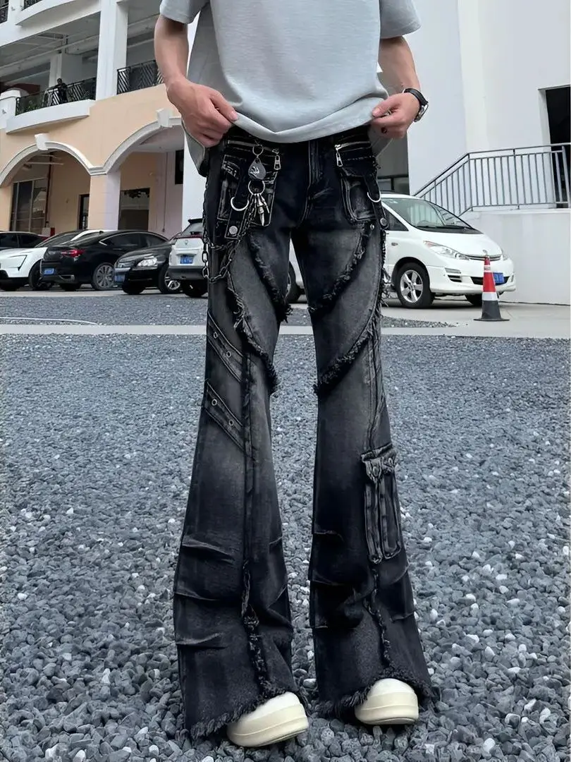 Джинсы в стиле американского ретро, прямые, расклешенные, в стиле High Street, повседневные джинсовые брюки для мужчин и женщин
Джинсы в стиле американского ретро, прямые, расклешенные, в стиле High Street, повседневные джинсовые брюки для мужчин и женщин