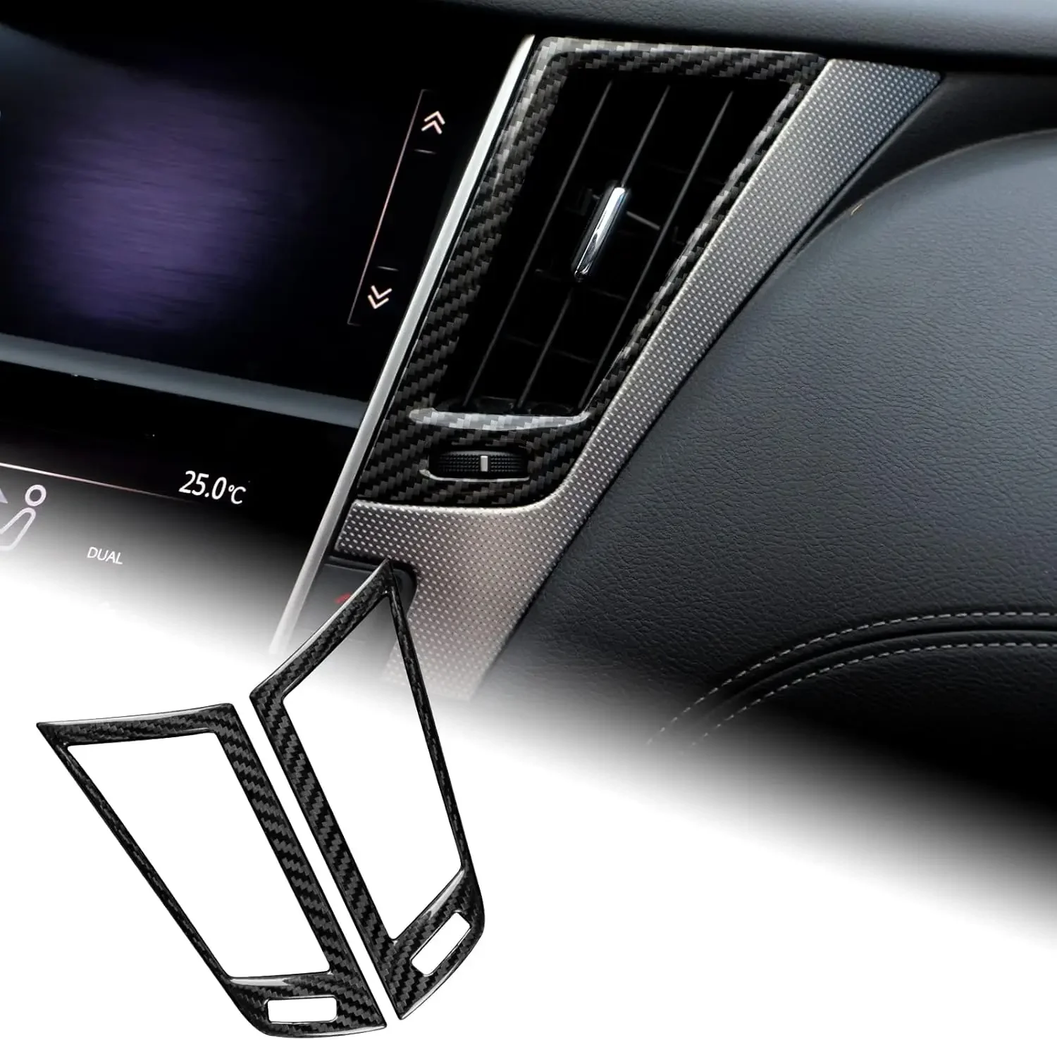 Carbon Fiber Center Air Vent Cover Sticker AC Air Outlet Control Panel Frame for Infiniti Q50 Q60 2013-2022 Interior Accessories
Carbon Fiber Center Air Vent Cover Sticker AC Air Outlet Control Panel Frame for Infiniti Q50 Q60 2013-2022 Interior Accessories
