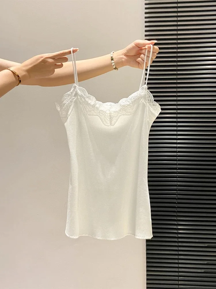 Summer Lace Strap Vest Women's plus Size Inner Wear Versatile Outerwear Slim Fit Sleeveless Top Simple Style Base Layer Shirt
Summer Lace Strap Vest Women's plus Size Inner Wear Versatile Outerwear Slim Fit Sleeveless Top Simple Style Base Layer Shirt