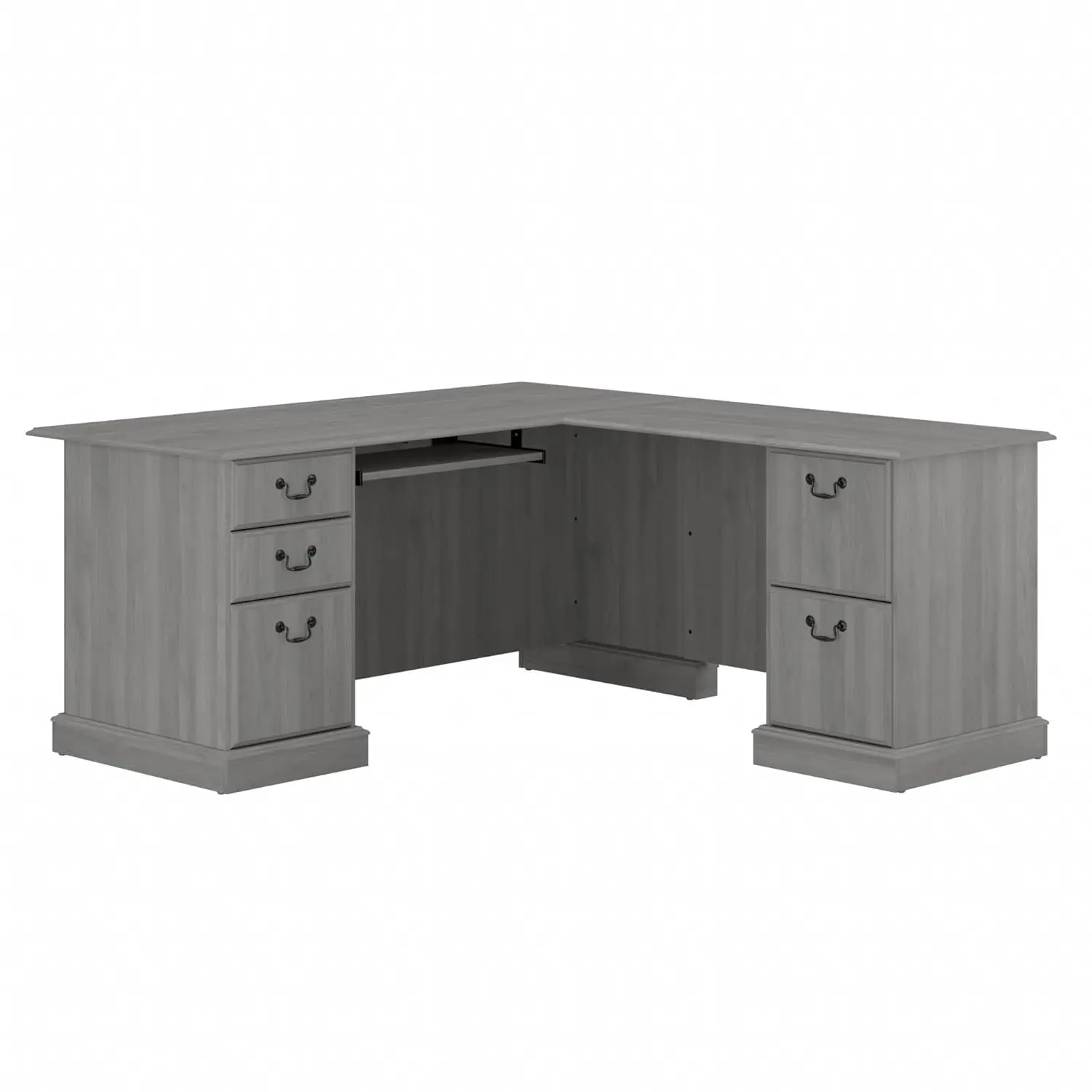 Saratoga L Shaped Computer Desk with Drawers and Storage in Modern Gray | Large Corner Office Table for Workspace, Customized
Saratoga L Shaped Computer Desk with Drawers and Storage in Modern Gray | Large Corner Office Table for Workspace, Customized