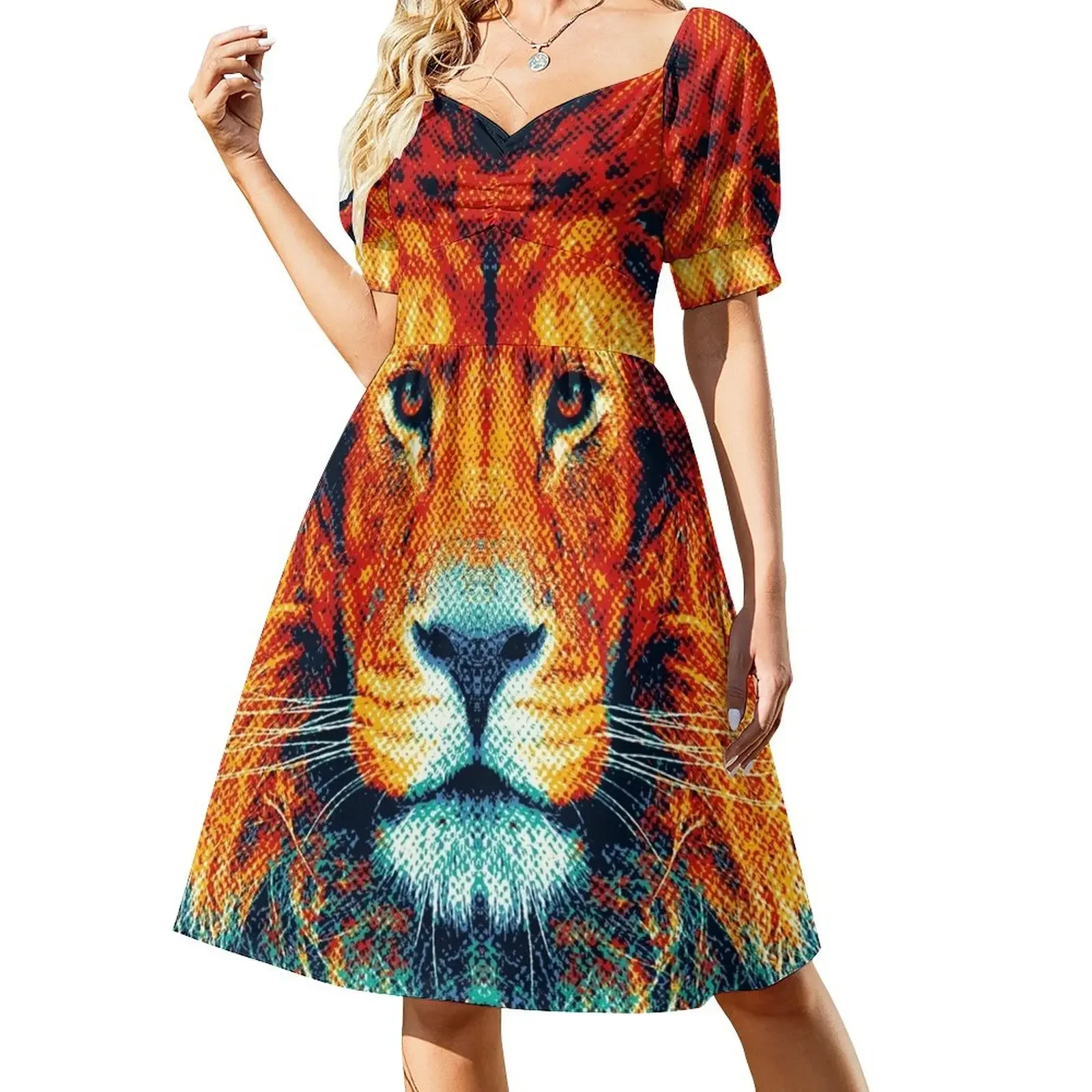 Lion - Colorful Animals Short-Sleeved Dress women's evening dresses Evening dresses
Lion - Colorful Animals Short-Sleeved Dress women's evening dresses Evening dresses