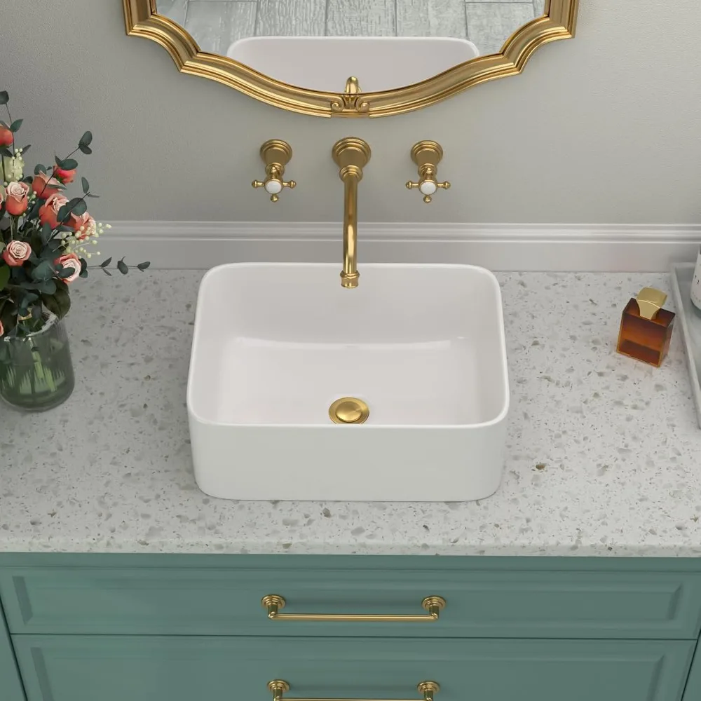 Modern White Ceramic Porcelain Rectangular Above-Counter Bathroom Sink, 16x12 Inch Art Sink
Modern White Ceramic Porcelain Rectangular Above-Counter Bathroom Sink, 16x12 Inch Art Sink