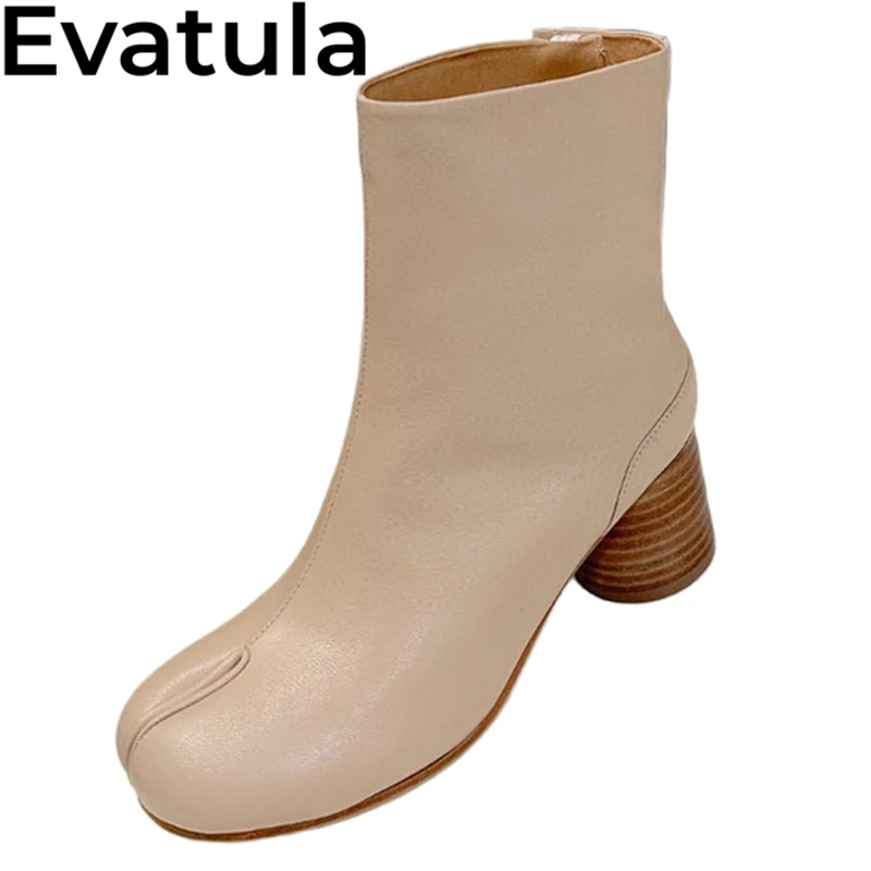 Fashion Split Toe Genuine Leather Short Boots Women High Quality Round High Heel Ankle Boots Autumn Retro Chelsea Botas Mujer
Fashion Split Toe Genuine Leather Short Boots Women High Quality Round High Heel Ankle Boots Autumn Retro Chelsea Botas Mujer