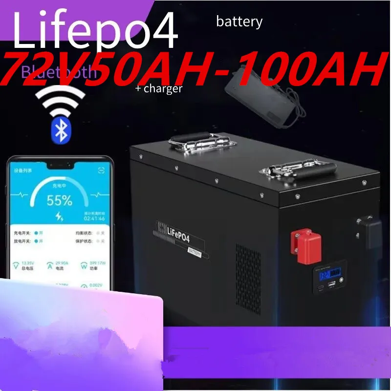 72V 50Ah 100Ah LiFePo4 Battery Pack Built-in Bluetooth BMS 72V Motorcycle scooter Golf Cart Lithium Iron Phosphate Battery
72V 50Ah 100Ah LiFePo4 Battery Pack Built-in Bluetooth BMS 72V Motorcycle scooter Golf Cart Lithium Iron Phosphate Battery