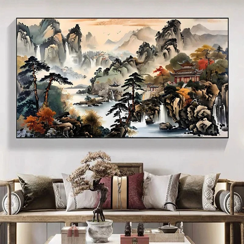 Custom Printed Mural Papel Tapiz- New Chinese Style Hand-Painted Pine Tree Mountain Landscape Wall Art Home Decor Wall Coverings
Custom Printed Mural Papel Tapiz- New Chinese Style Hand-Painted Pine Tree Mountain Landscape Wall Art Home Decor Wall Coverings
