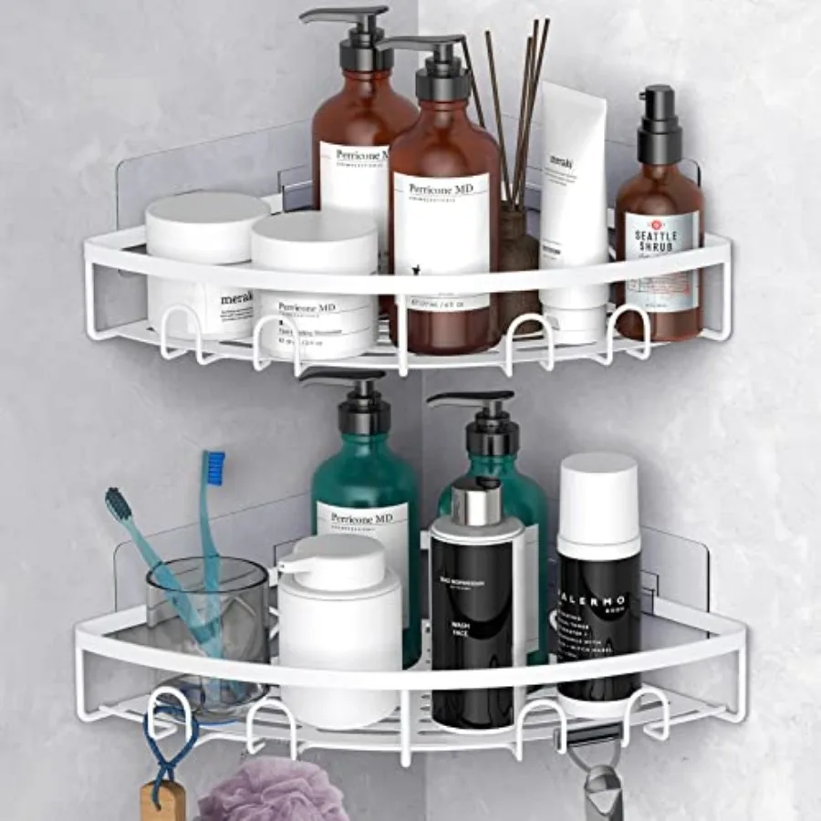 Corner Shower Caddy, 2 Pack Adhesive Bathroom Shower Corner Organizer Shelf, No Drilling Rustproof Wall Mounted Shower Storage
Corner Shower Caddy, 2 Pack Adhesive Bathroom Shower Corner Organizer Shelf, No Drilling Rustproof Wall Mounted Shower Storage