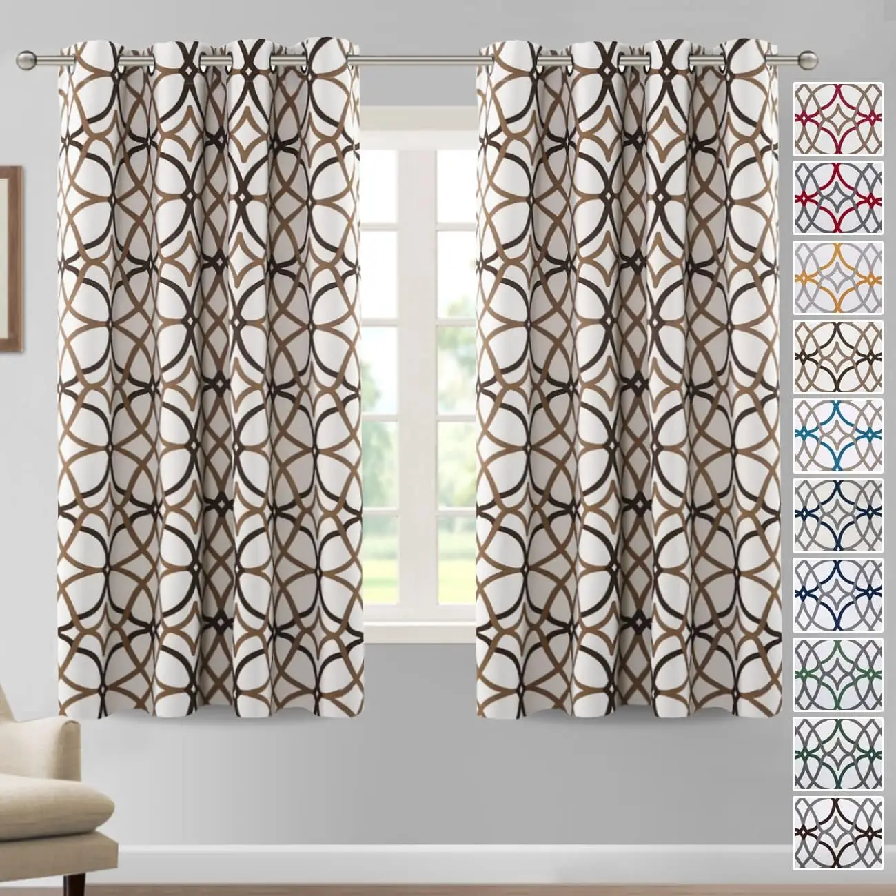 Blackout Curtains Printed Design 63 Inch Length 2 Panels Set Thermal Insulated Curtains for Bedroom Living Room Geometri
Blackout Curtains Printed Design 63 Inch Length 2 Panels Set Thermal Insulated Curtains for Bedroom Living Room Geometri