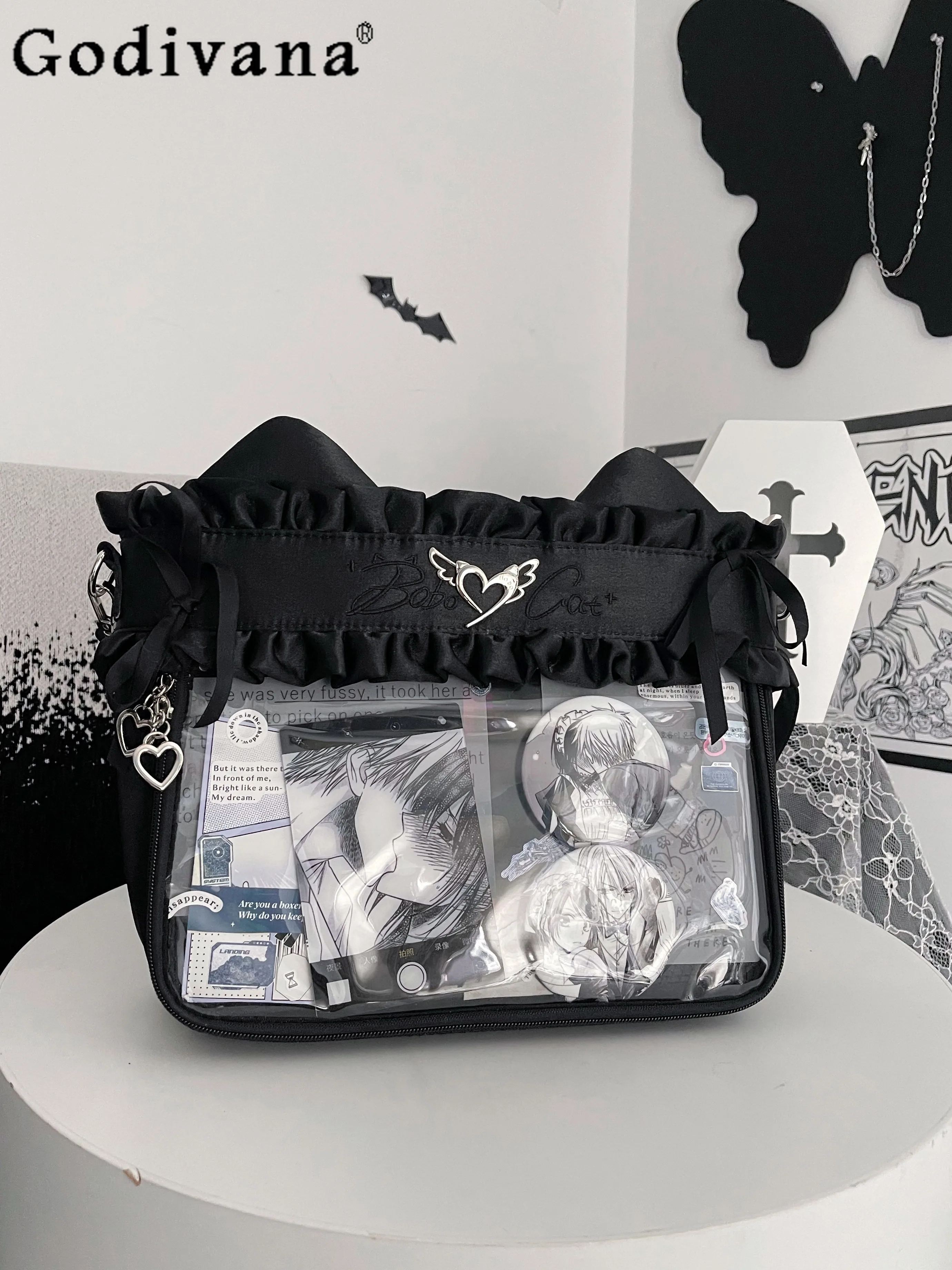 Y2K Japanese Original Subculture Lolita Satin Pain Bag Sweet Cool Girl Large Capacity Daily Versatile Handbag Shoulder Bag
Y2K Japanese Original Subculture Lolita Satin Pain Bag Sweet Cool Girl Large Capacity Daily Versatile Handbag Shoulder Bag