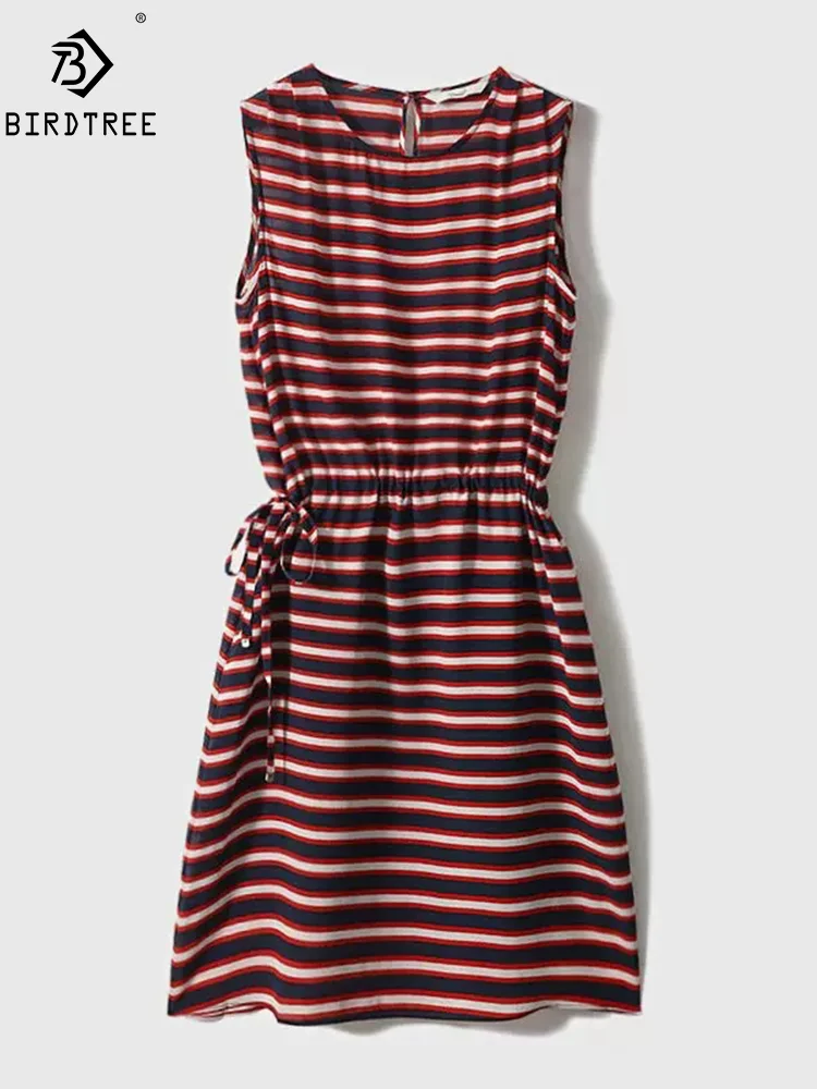 BirdTree, 100%Mulberry Silk Elegant Dress, Women Sleeveless Stripe Print, Retro Sexy Casual Dresses, 2024 Summer New D458127QM
BirdTree, 100%Mulberry Silk Elegant Dress, Women Sleeveless Stripe Print, Retro Sexy Casual Dresses, 2024 Summer New D458127QM