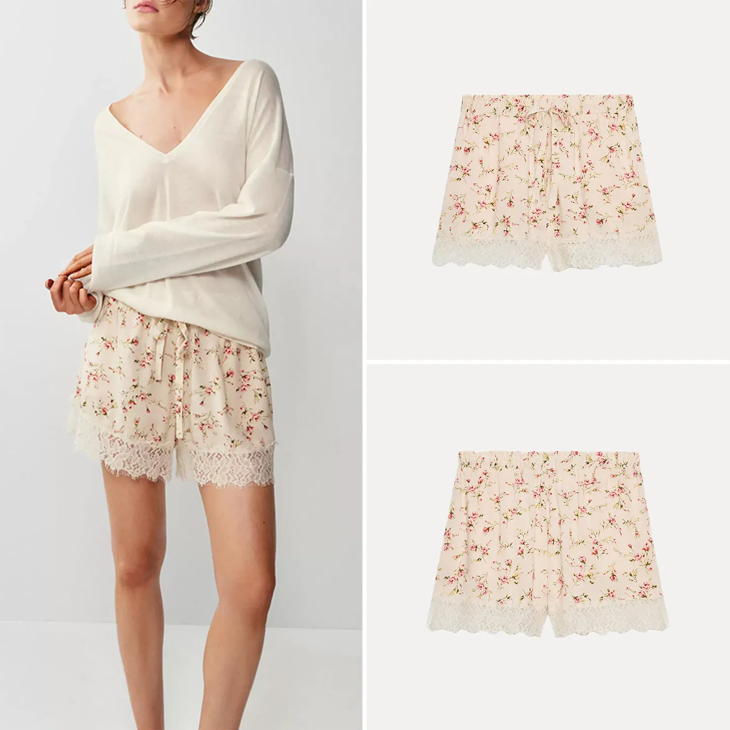 Fashionable Floral Lace Shorts Women's Elastic Waist Summer Clothing 2026 New Style Zadata Brand Slim Fit Natural Waist
Fashionable Floral Lace Shorts Women's Elastic Waist Summer Clothing 2026 New Style Zadata Brand Slim Fit Natural Waist