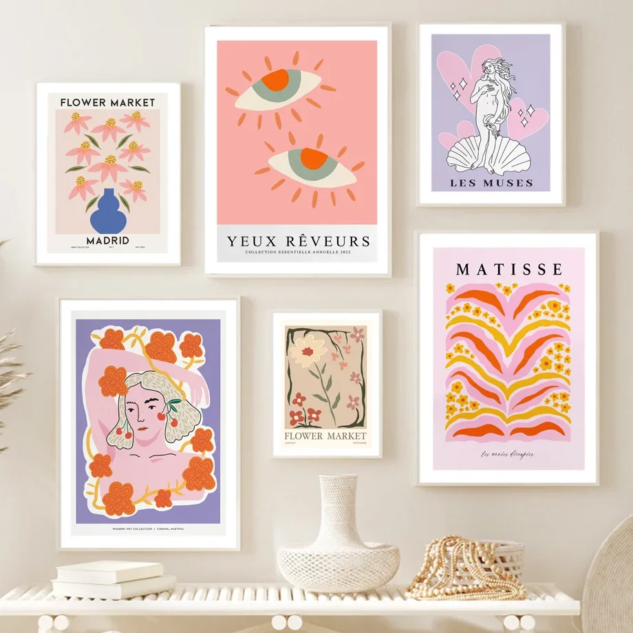 Nordic Abstract Canvas Wall Art - Matisse Vienna Muses Flower Market Vase Eye Modern Home Decor for Living Room
Nordic Abstract Canvas Wall Art - Matisse Vienna Muses Flower Market Vase Eye Modern Home Decor for Living Room