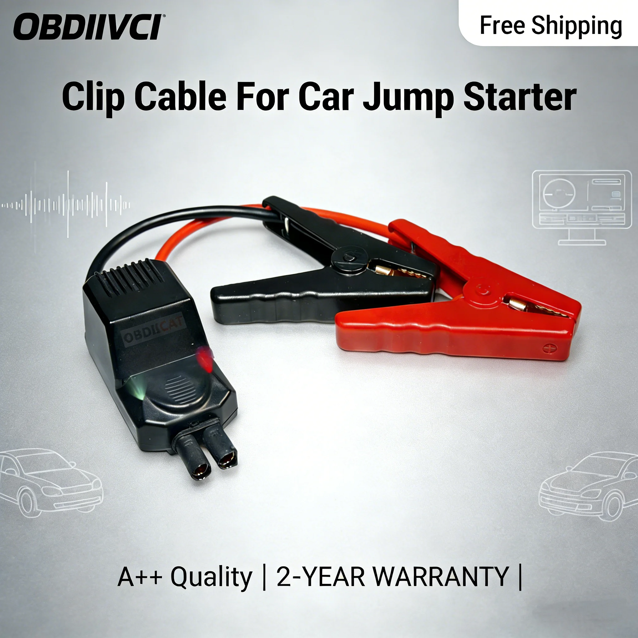 OBDIICAT A+Emergency Jump Starter Cable Clip Intelligent Clamp Booster Cable Smart Battery Clips for 12V Jump Starter
OBDIICAT A+Emergency Jump Starter Cable Clip Intelligent Clamp Booster Cable Smart Battery Clips for 12V Jump Starter