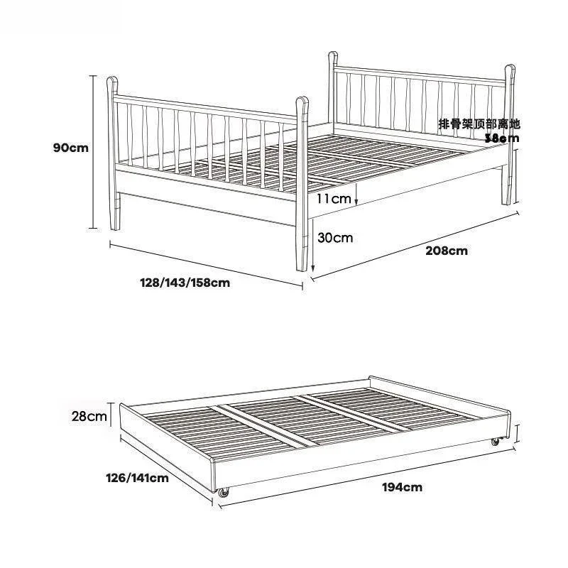 Nordic black walnut, tow bed, all solid wood double-layer pull-out bed
Nordic black walnut, tow bed, all solid wood double-layer pull-out bed