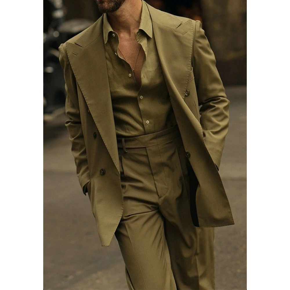 Men Suit Set Two Piece Double Breasted Slim Fit Comfortable Business Suits Elegant Blazer Office Formal Wear Stylish Mens Outfit
Men Suit Set Two Piece Double Breasted Slim Fit Comfortable Business Suits Elegant Blazer Office Formal Wear Stylish Mens Outfit