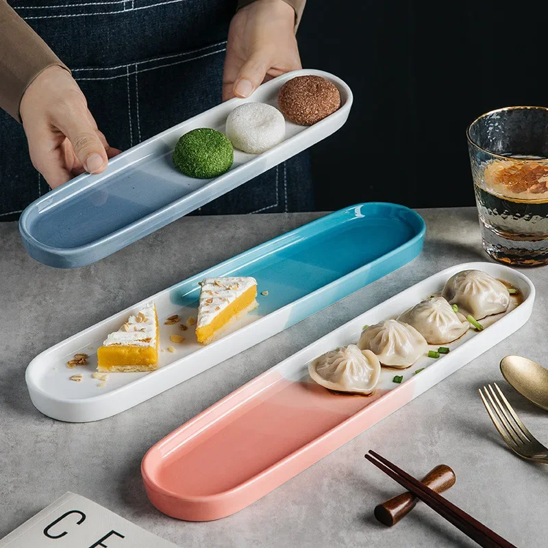 Creative Personality Ceramic Tray Rectangle Dinner Tray Sashimi Sushi Restaurant Premium Tableware Pastry ins Ceramic Tray
Creative Personality Ceramic Tray Rectangle Dinner Tray Sashimi Sushi Restaurant Premium Tableware Pastry ins Ceramic Tray