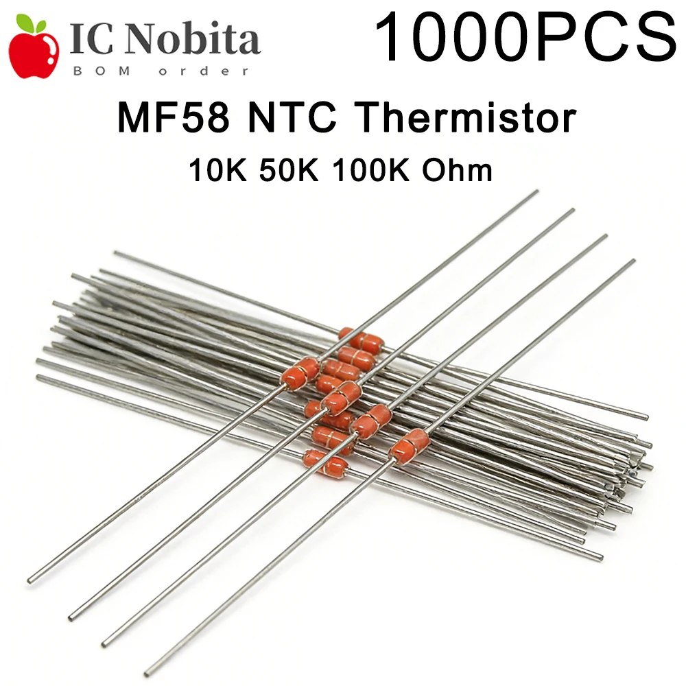 1000 шт. термисторов NTC MF58 10K 50K 100K Ом, стеклянные герметичные резисторы, датчики температуры B3950 5% для индукционных плит и духовок
1000 шт. термисторов NTC MF58 10K 50K 100K Ом, стеклянные герметичные резисторы, датчики температуры B3950 5% для индукционных плит и духовок