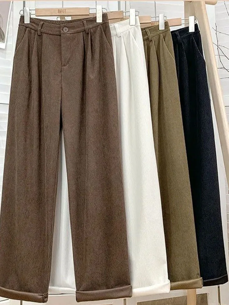 JMPRS High Waist Women Corduroy Pants Vintage Fall Straight Causal Trousers Coffee Pockets All Match Casual Ladies Pants New
JMPRS High Waist Women Corduroy Pants Vintage Fall Straight Causal Trousers Coffee Pockets All Match Casual Ladies Pants New
