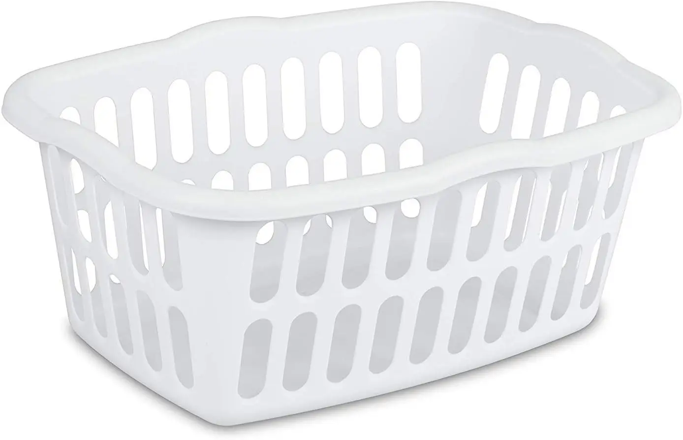 Large Rectangular Laundry Basket with Contoured Handles, White
Large Rectangular Laundry Basket with Contoured Handles, White