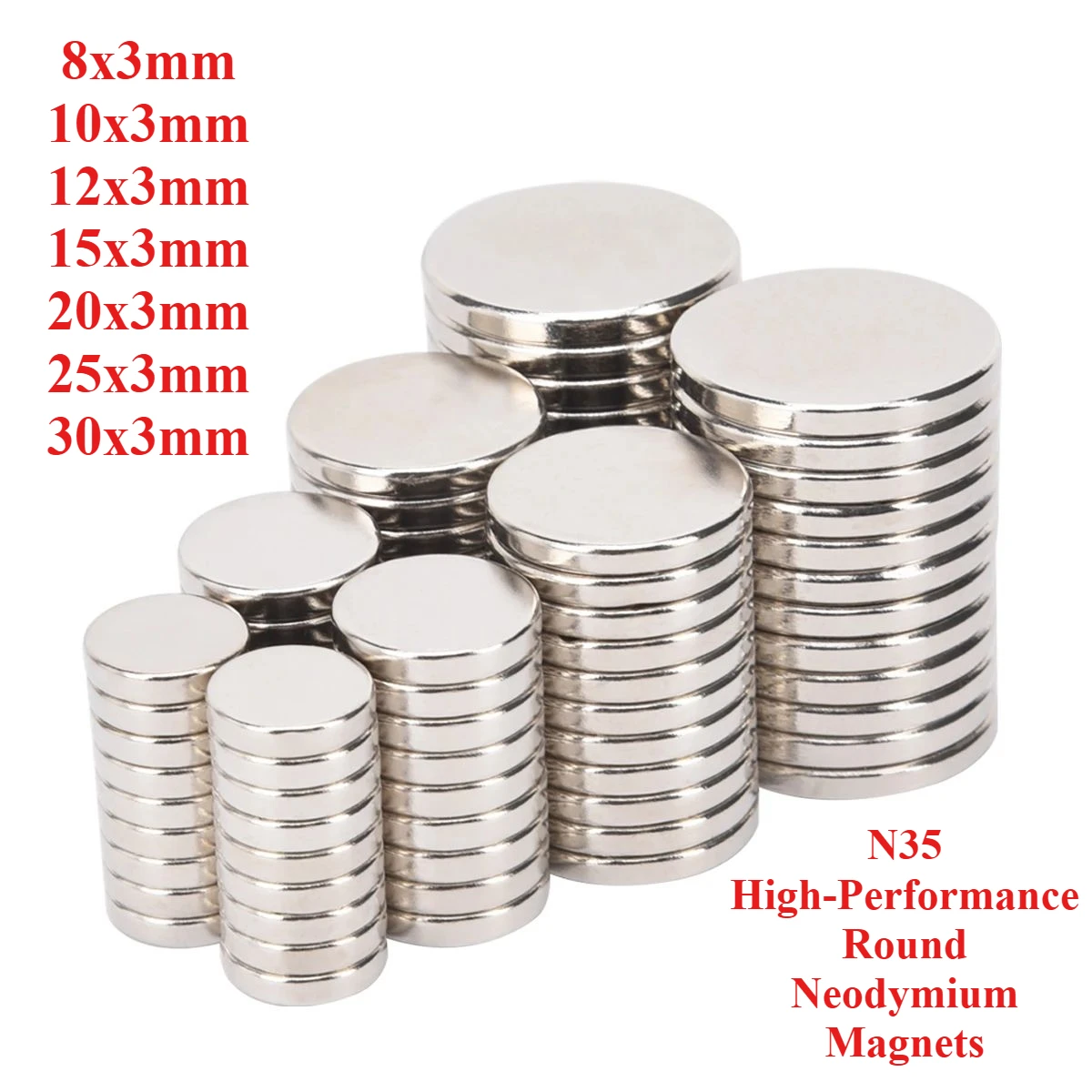 N35 Disc Magnets - Multipurpose Strong Round Magnets for Fridge, DIY Projects, Crafting, Office Memo Board, Garage Tool Storage
N35 Disc Magnets - Multipurpose Strong Round Magnets for Fridge, DIY Projects, Crafting, Office Memo Board, Garage Tool Storage