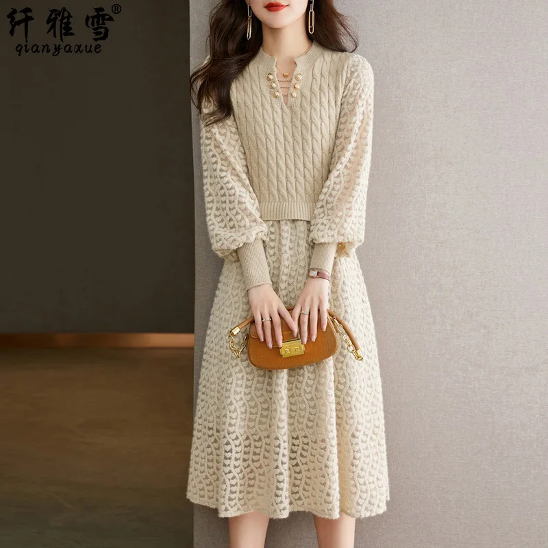 Fake Two-Piece Knitted Dress 's Mid-Length Clothes Bottoming New Clothing Spring And Autumn Woolen Skirt Women's
Fake Two-Piece Knitted Dress 's Mid-Length Clothes Bottoming New Clothing Spring And Autumn Woolen Skirt Women's