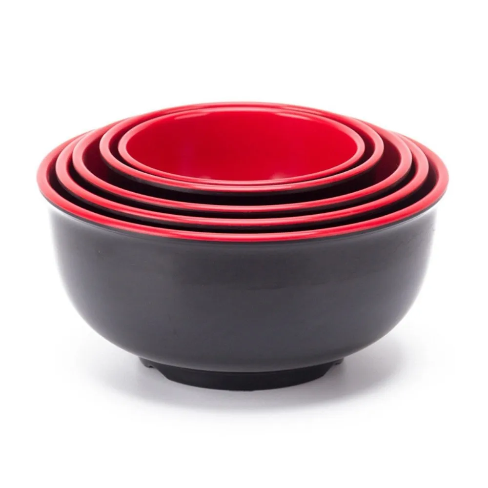 Black Red Melamine Bowls Japanese Style Unbreakable Soup Bowl Anti-Fall Design Imitation Porcelain Salad Bowls Kitchen Supplies
Black Red Melamine Bowls Japanese Style Unbreakable Soup Bowl Anti-Fall Design Imitation Porcelain Salad Bowls Kitchen Supplies